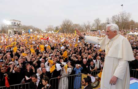 Pope Benedict XVI at Youth Rally